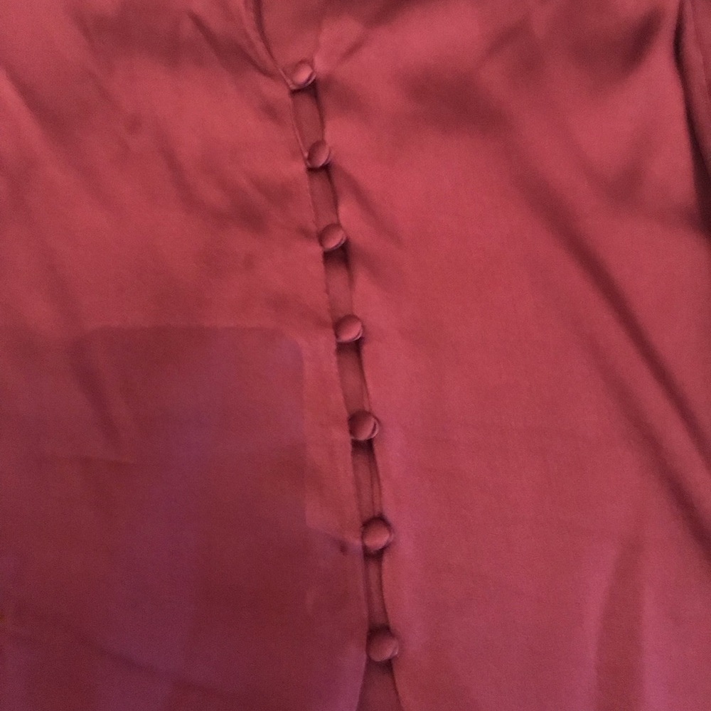 Halston Heritage maroon silk blouse